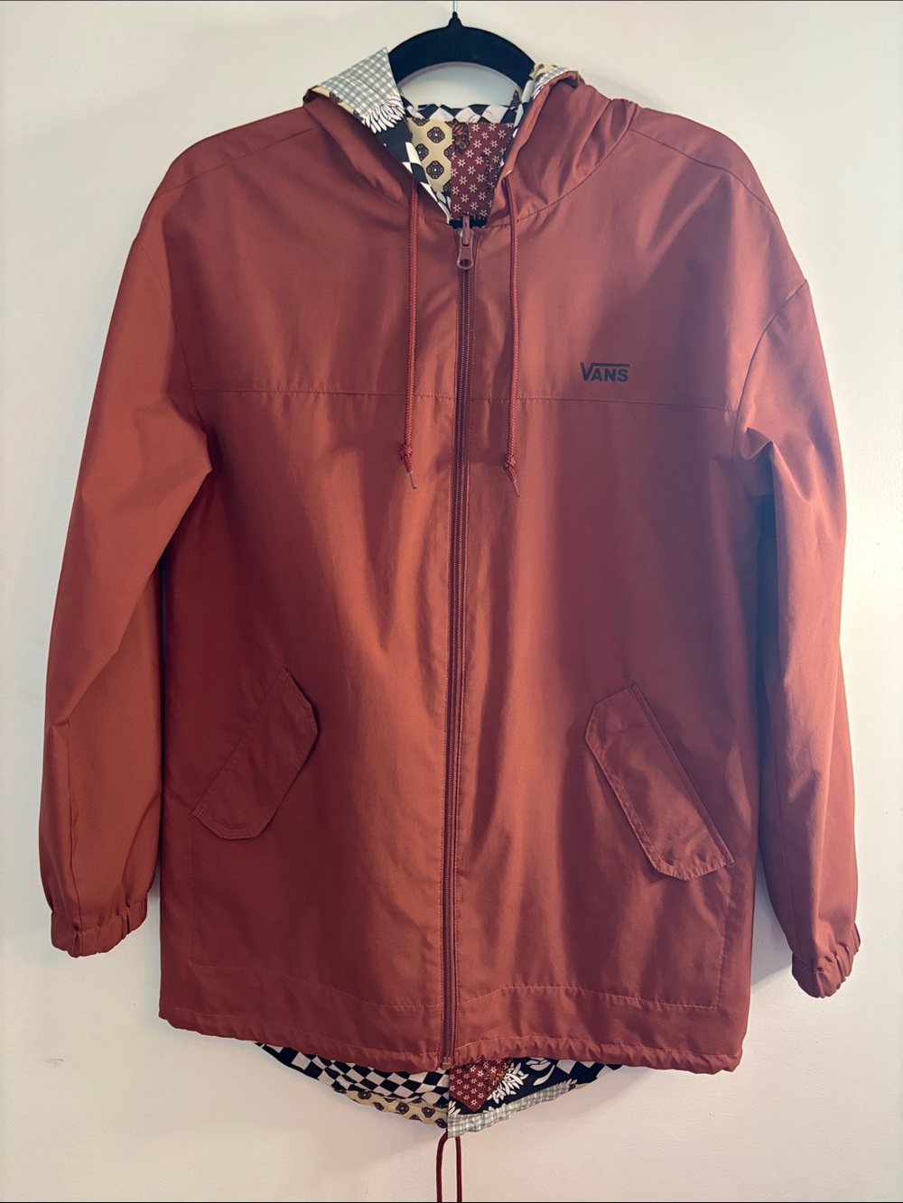 VANS reversible orange and tiger print jacket
